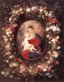La Virgen y el Niño en una guirnalda de flores barrocas de Peter Paul Rubens